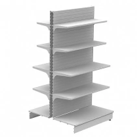 Стеллаж торговый островной дополнительный с плинтусом без заглушки (1550x1000x500) 10 полок