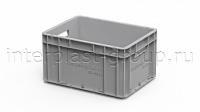 Евроконтейнер открытые ручки/усиленное дно (серый), 400x300x220 мм